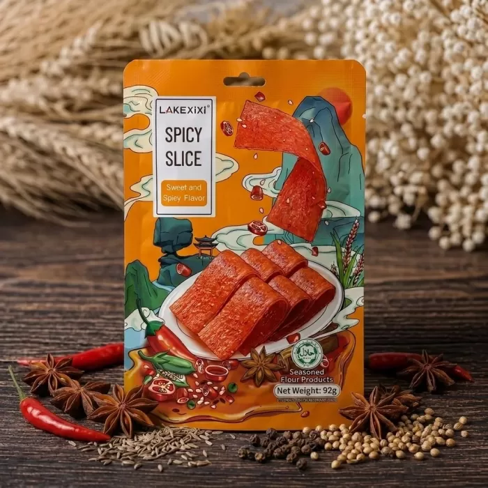 Снек соєвий Латяо Lakexixi Spicy Slice солодко-гострі слайси 92 г