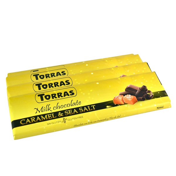 Шоколад молочний без глютену з Карамеллю і морською сіллю Torras CARAMEL & SEA SALT Іспанія 300г