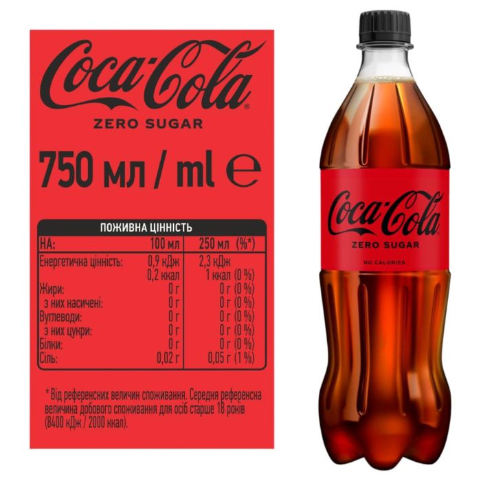 Coca-Cola Zero Напій газований 0,75л