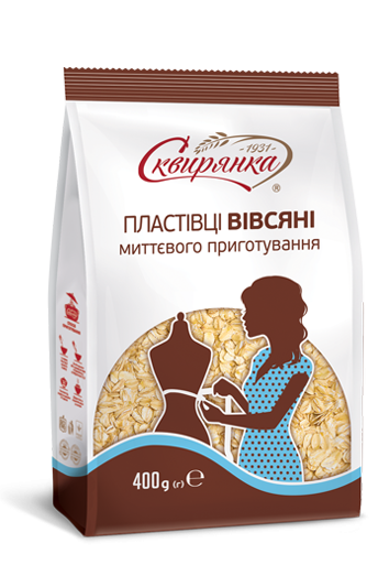 ПЛАСТІВЦІ ВІВСЯНІ МИТТЄВОГО ПРИГОТУВАННЯ