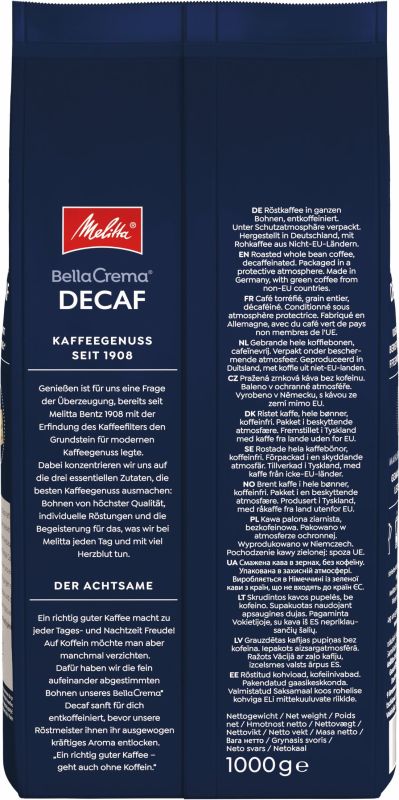 Кава у зернах Melitta BellaCrema Decaf 1кг