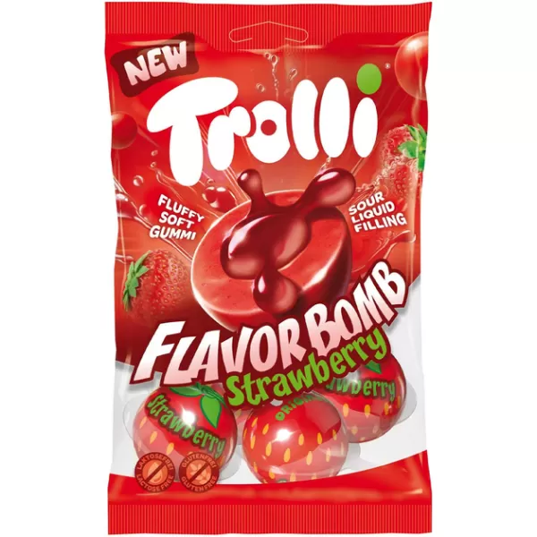 Жувальна цукерка Trolli Flavor Bomb Полуниця 4 шт