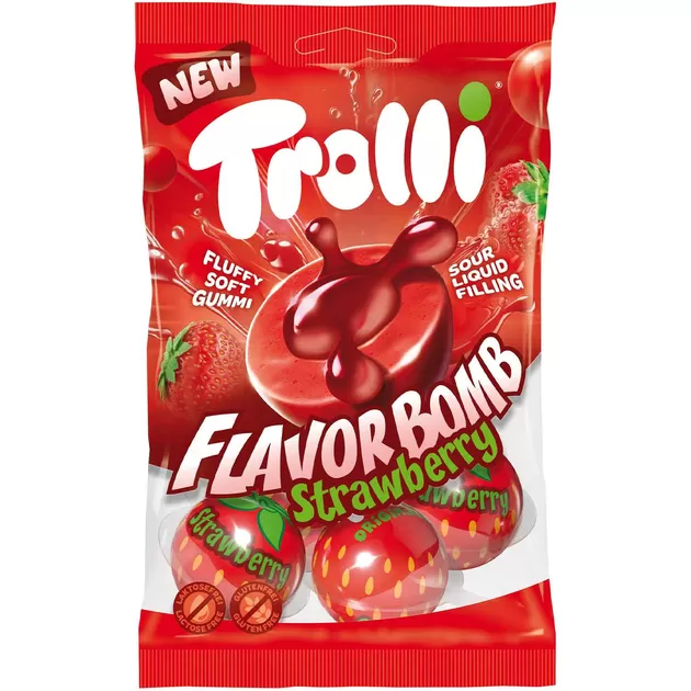 Жувальна цукерка Trolli Flavor Bomb Полуниця 4 шт