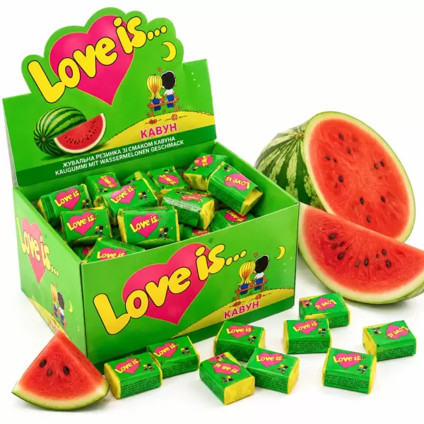 Жувальна гумка Love is зі смаком кавуна 100 шт