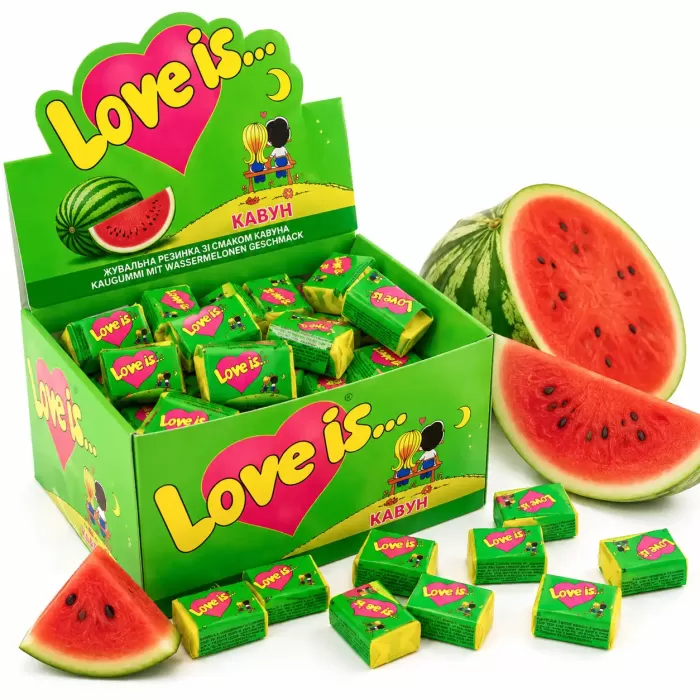 Жувальна гумка Love is зі смаком кавуна 100 шт