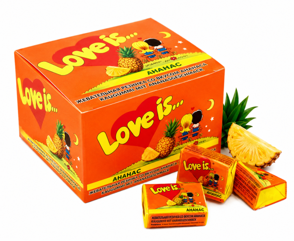 Жувальна гумка Love is зі смаком ананасу 100 шт