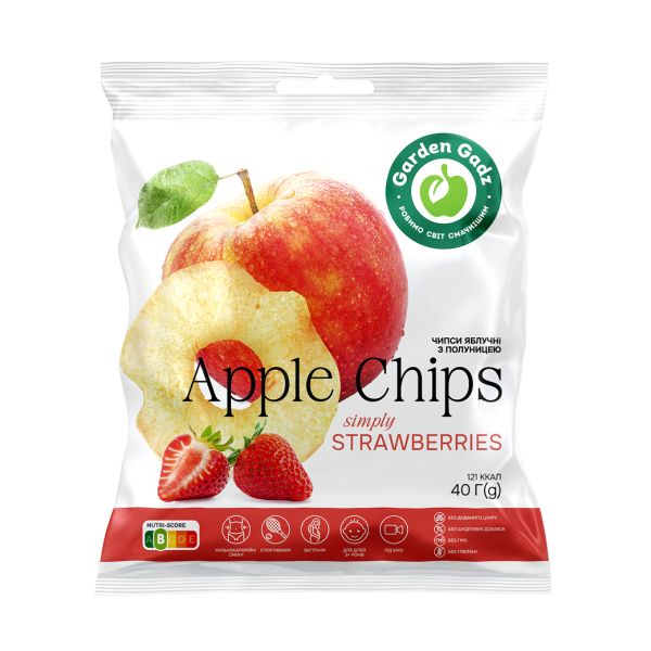 Garden Gadz Чипси яблучні зі смаком полуниці 40г
