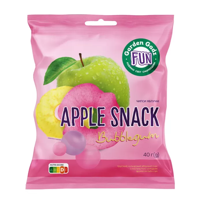 Garden Gadz Яблучний снек "Зі смаком баблгам" 40г
