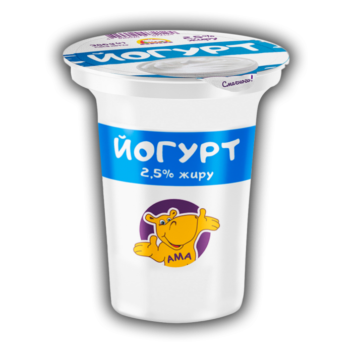 Йогурт 2,5% жиру без наповнювачів