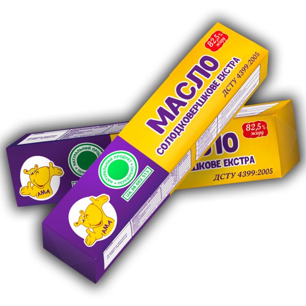 Масло солодковершкове екстра 82,5% жиру