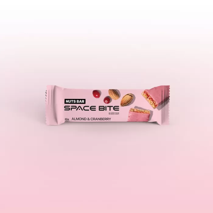 Space bite "Мигдаль-Журавлина" енергетичний батончик коробка 10шт