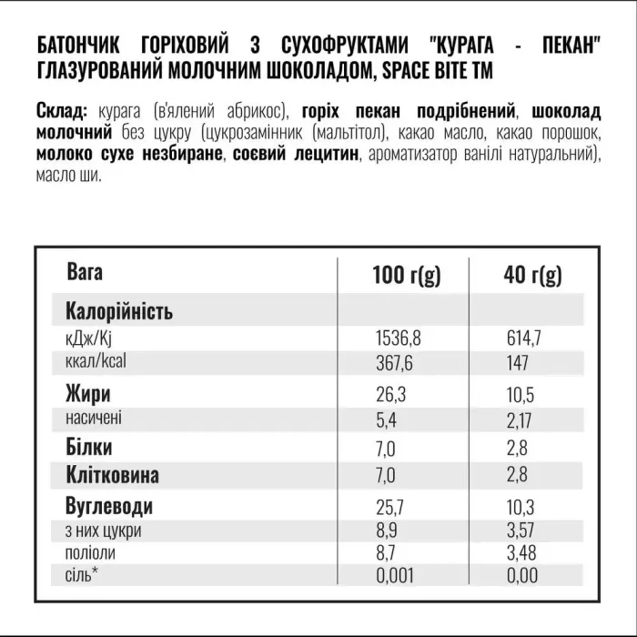 Space bite Асорті енергетичних батончиків коробка 10шт