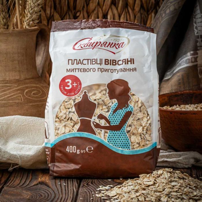 ПЛАСТІВЦІ ВІВСЯНІ МИТТЄВОГО ПРИГОТУВАННЯ