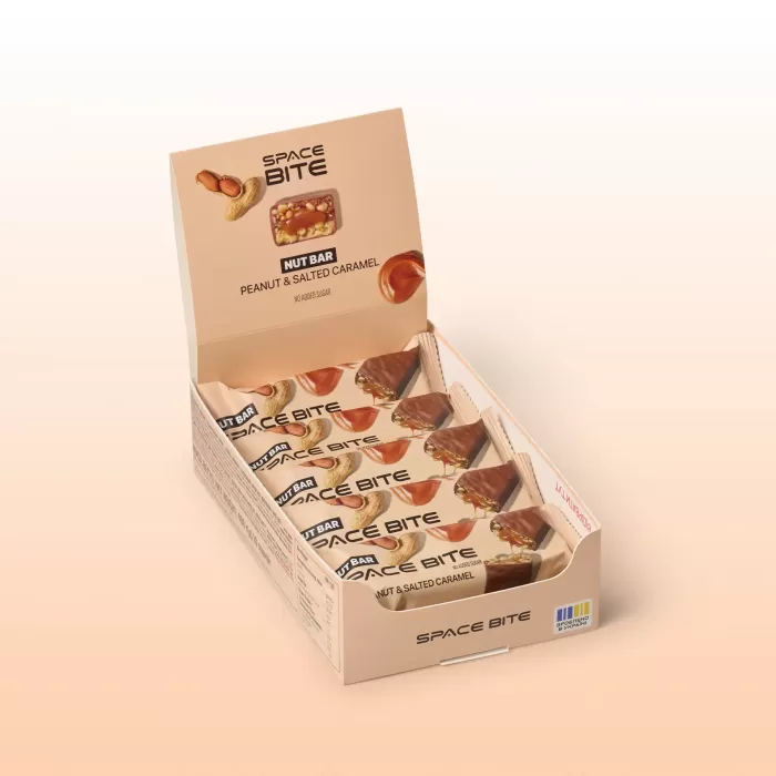 Space bite "Арахіс-Солона карамель" енергетичний батончик коробка 10шт