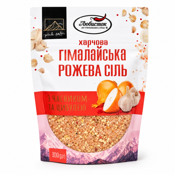 Сіль гімалайська рожева з часником та цибулею