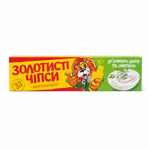 Золотисті Чипси "Кріп та Сметана" 75г
