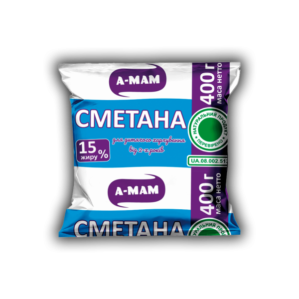 Сметана 15 % жиру для дитячого харчування від 2-х років
