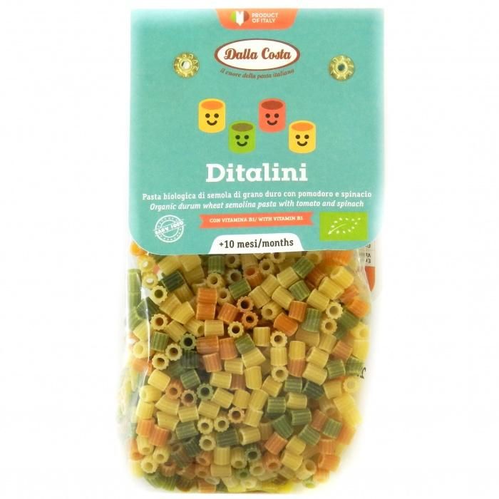 Макарони Dalla Ditalini БІО томат та шпинат дитячі 200г