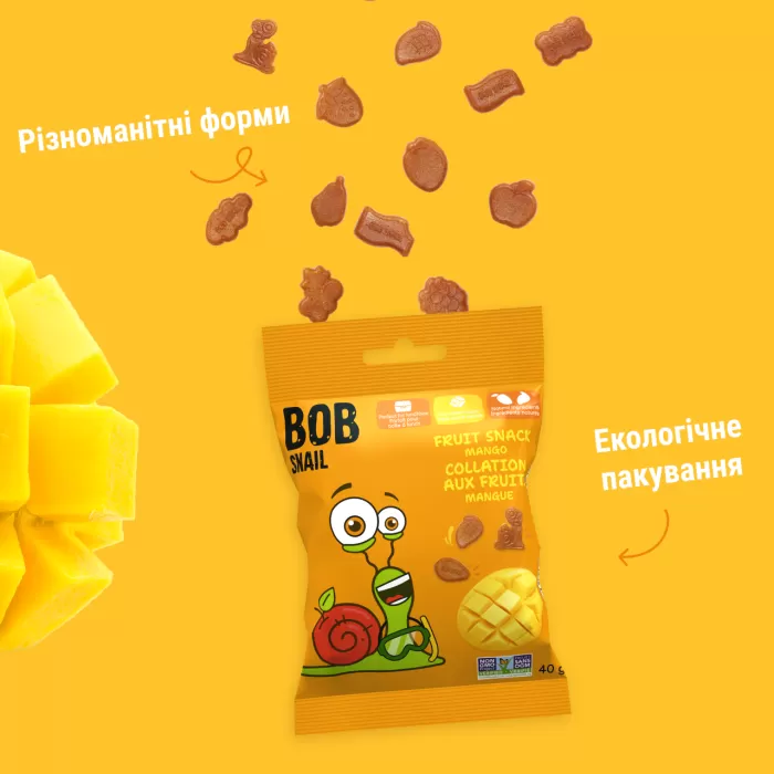 Фруктові снеки Равлик Боб “Маного” 40г