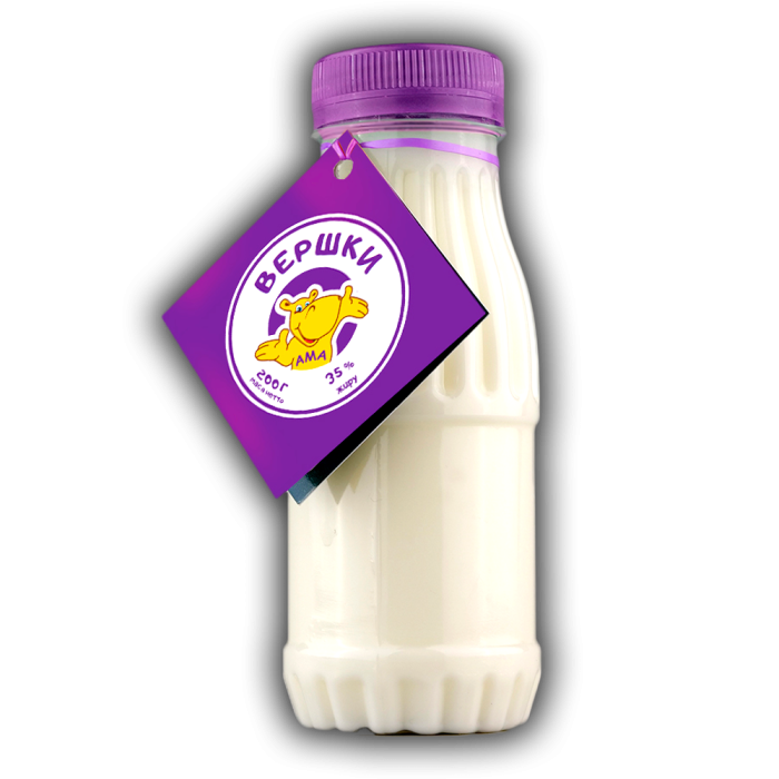 Вершки питні пастеризовані 35% жиру ТМ "АМА"  200г